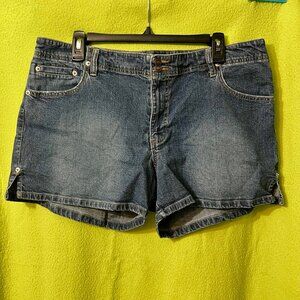 Vintage Old Navy Stretch Low Waist Blue Denim Jean Shorts Womens Sz 16